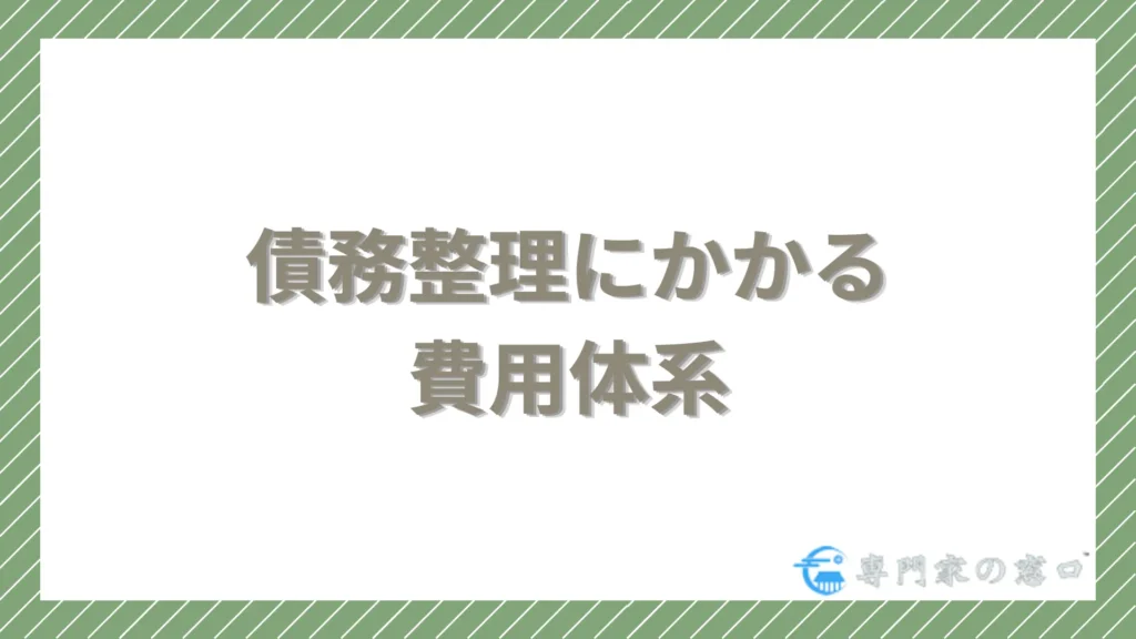 債務整理にかかる費用体系